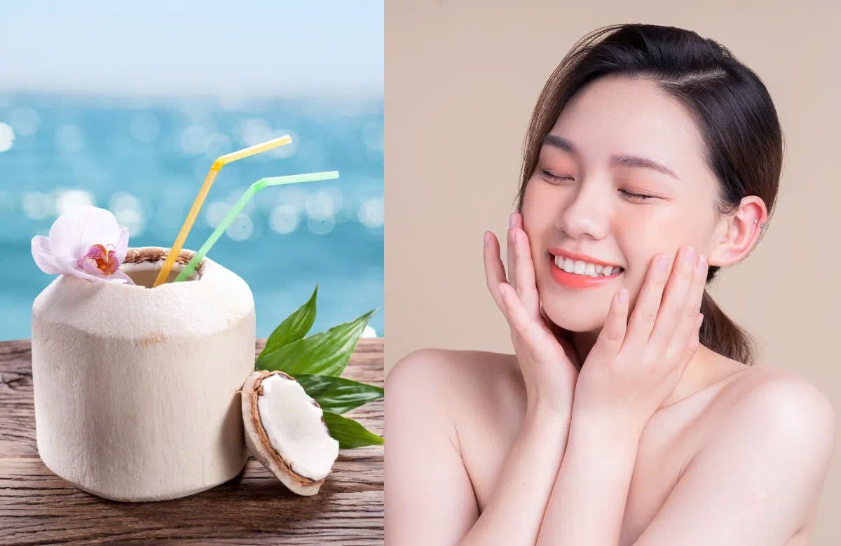 Uống nước dừa có trắng da không