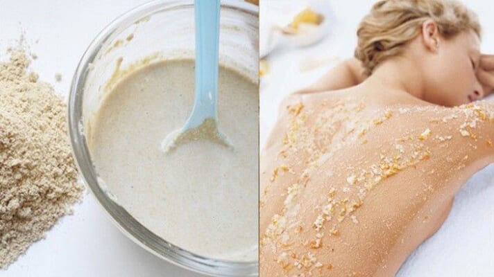 Bột cám gạo kết hợp baking soda