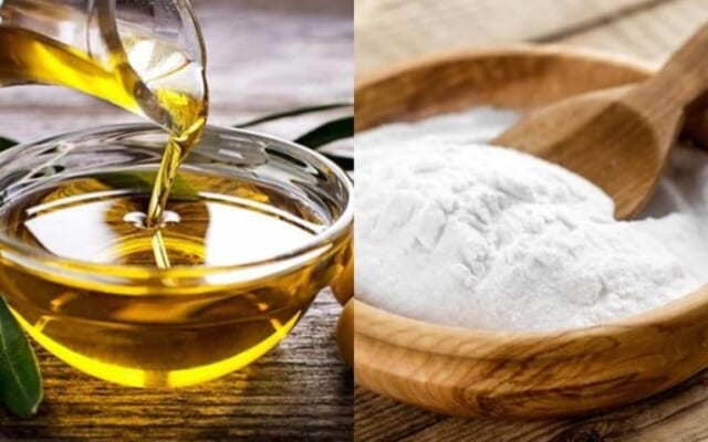 Baking soda và dầu oliu, dầu dừa