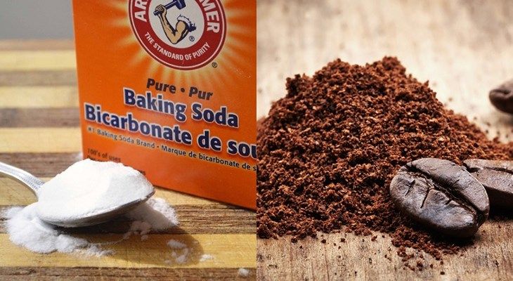 Baking soda và bã cà phê
